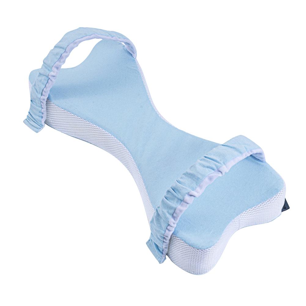 Blue Stay-Put Leg Pillow with both straps open