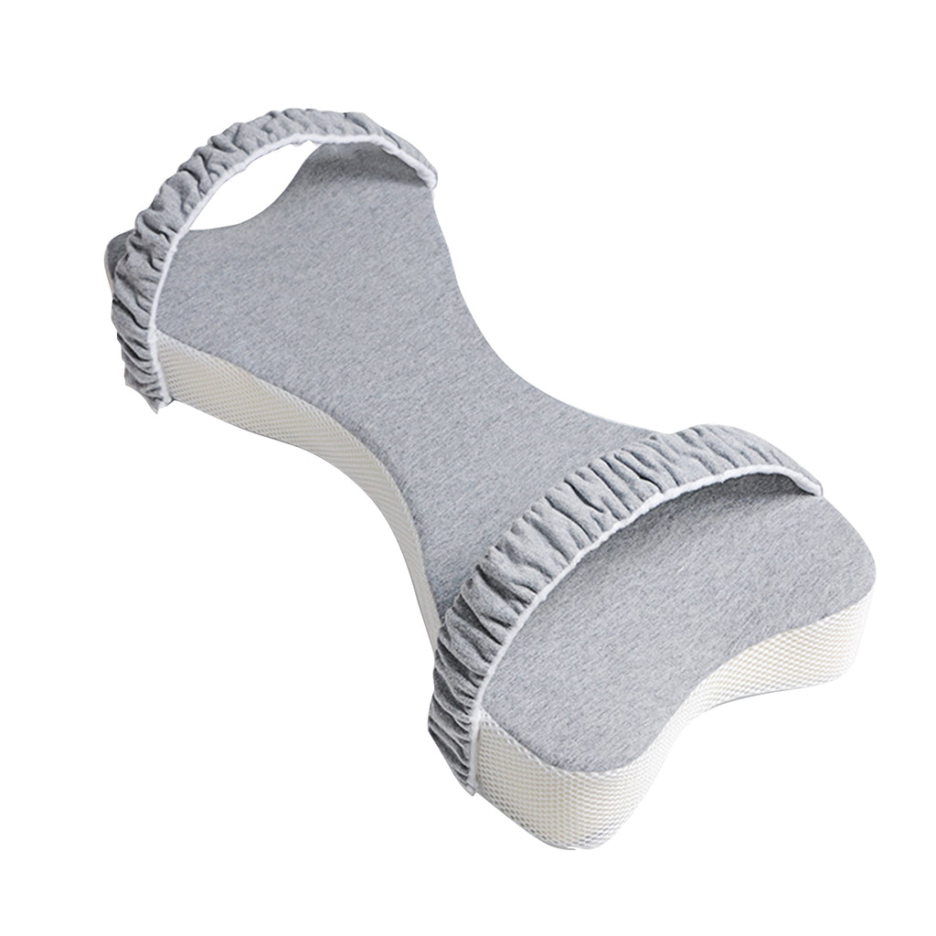Grey Stay-Put Leg Pillow with both straps open