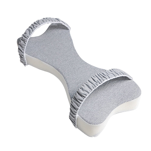 Grey Stay-Put Leg Pillow with both straps open